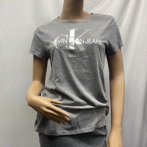 Calvin Klein Jeans Women's Gray Logo T-Shirt